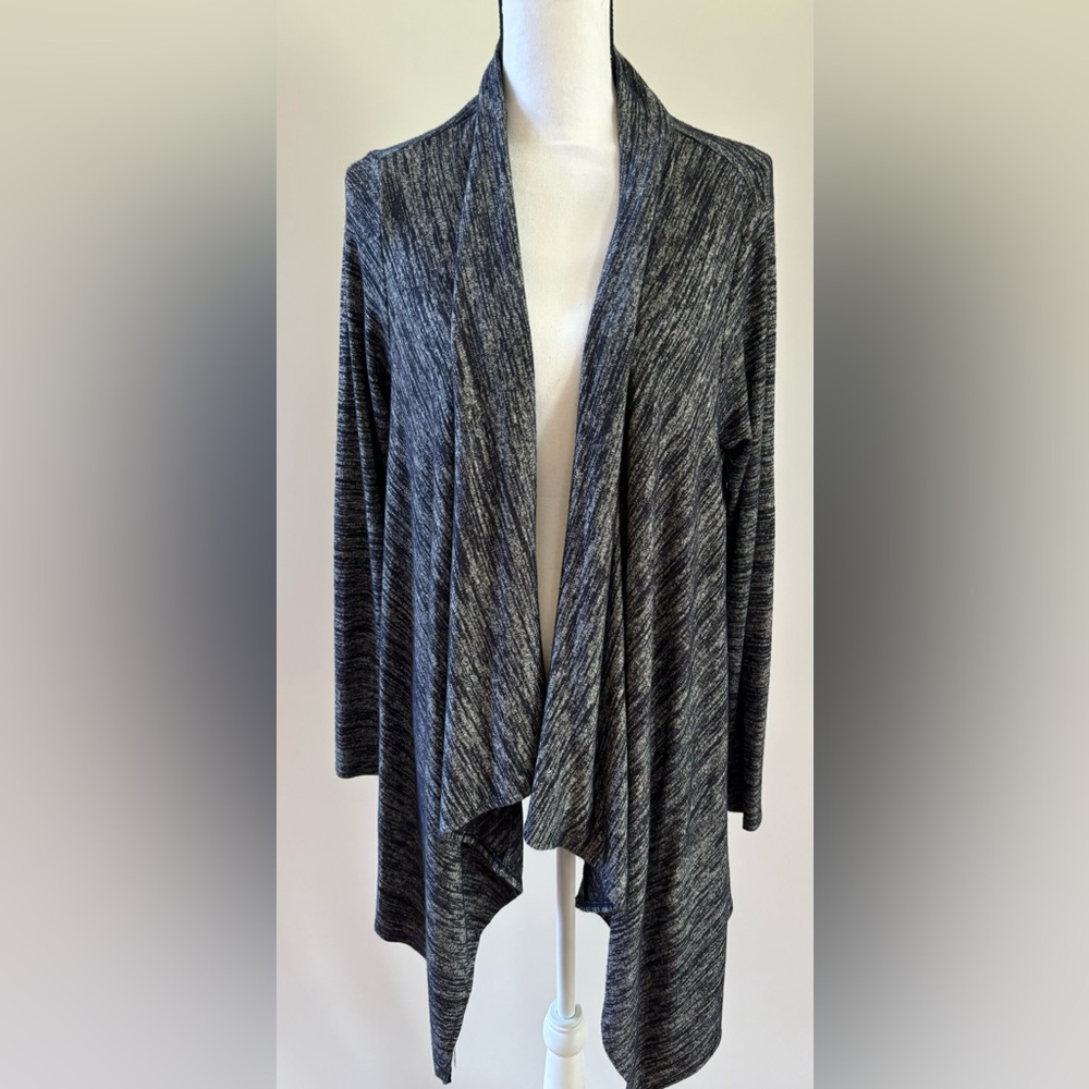 BANANA REPUBLIC women's Navy asymmetrical open front cardigan sweater SZ M EUC